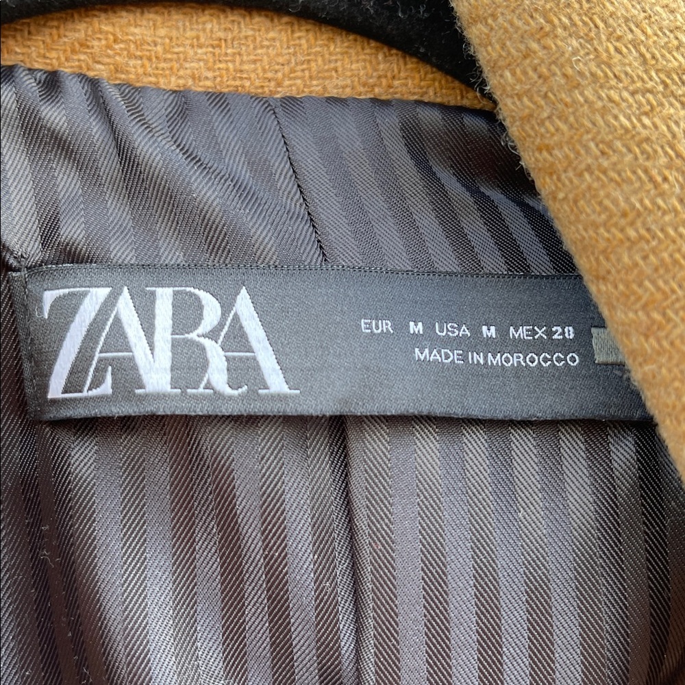 Zara Women's Camel Wool Blend Trench Coat Size: M - Picture 3 of 11